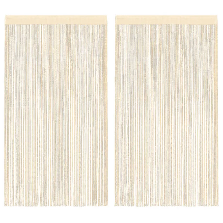 Rideau en fils 2 pcs 100 x 250 cm Crème
