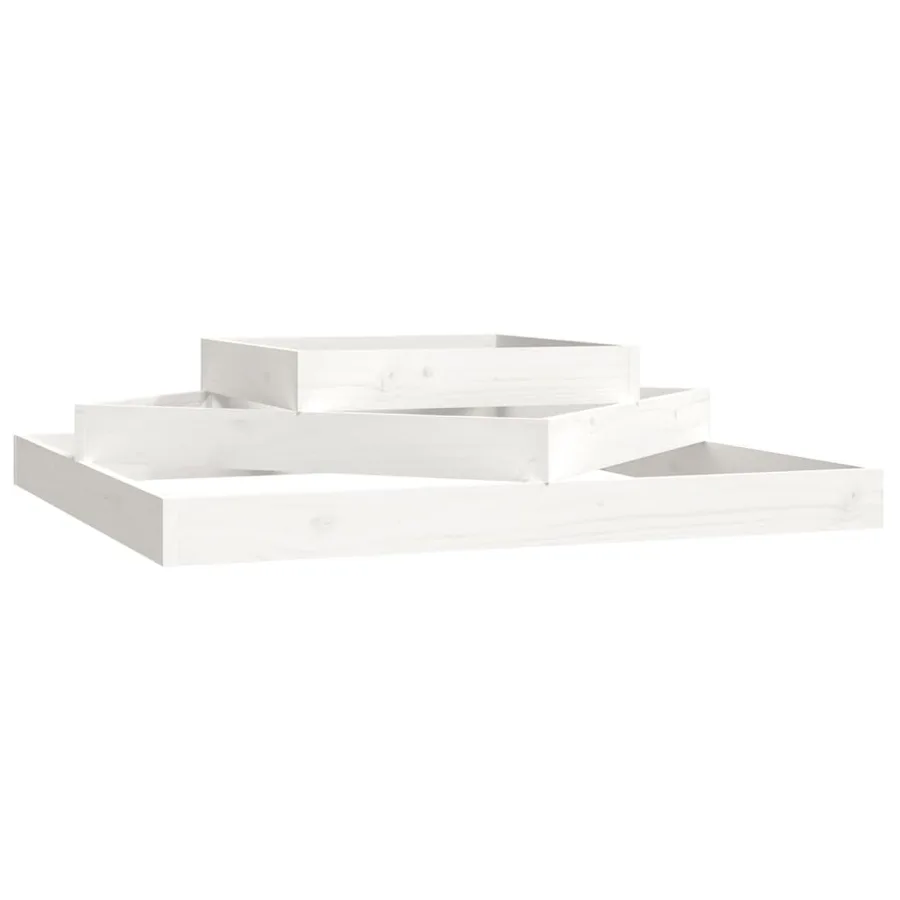Jardinière Blanc 112x112x27 cm Bois massif de pin - 2