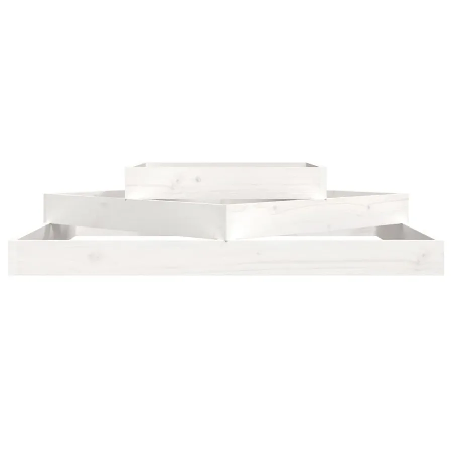 Jardinière Blanc 112x112x27 cm Bois massif de pin - 4