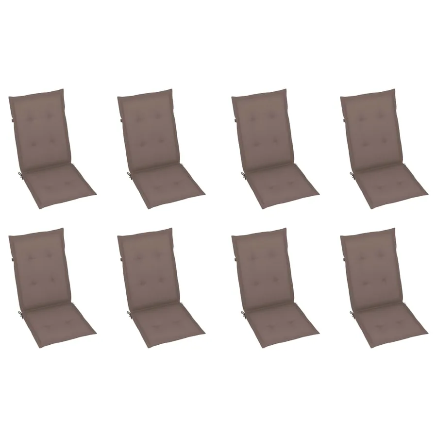 Chaises pliables de jardin avec coussins lot de 8 Bois d'acacia - 6