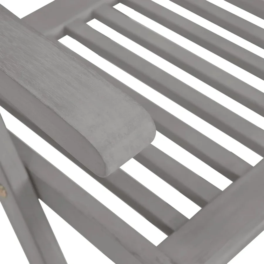 Chaises inclinables de jardin et coussins lot de 8 Gris Acacia - 8