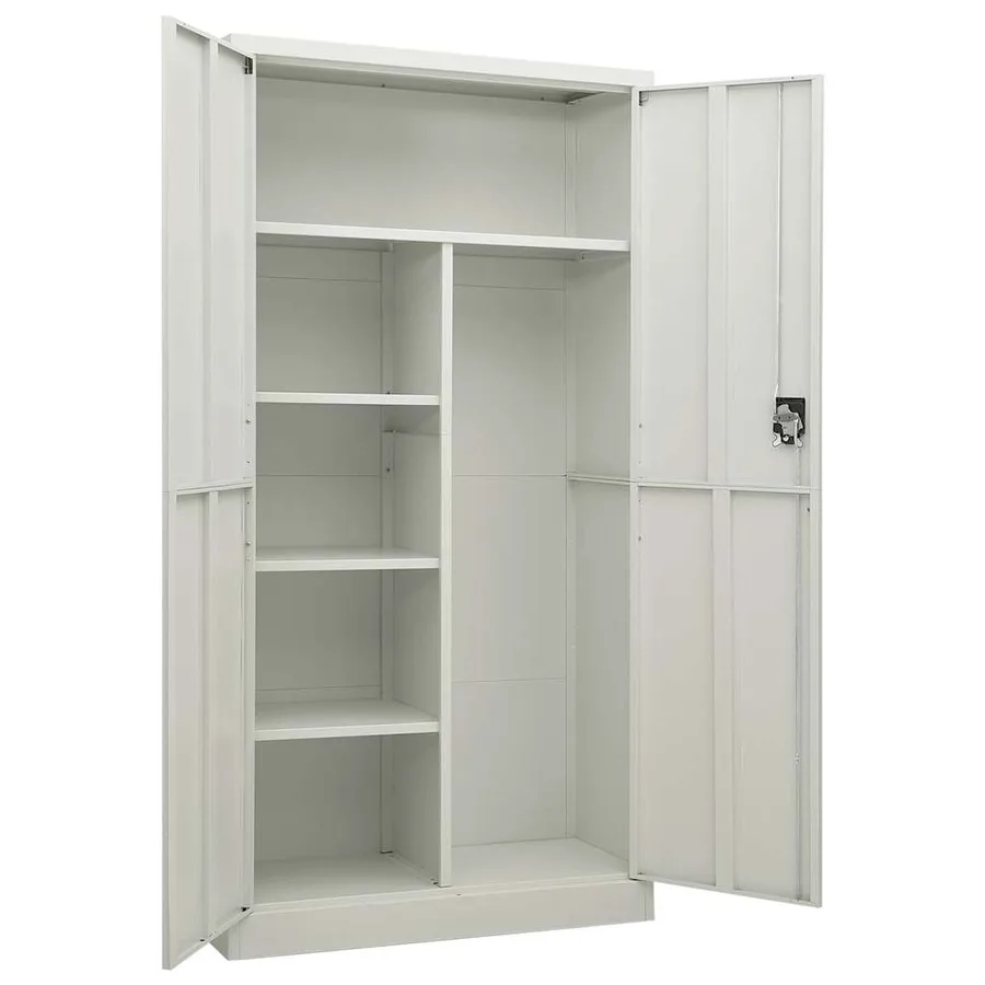 Armoire à casiers Gris clair 90x40x180 cm Acier - 5