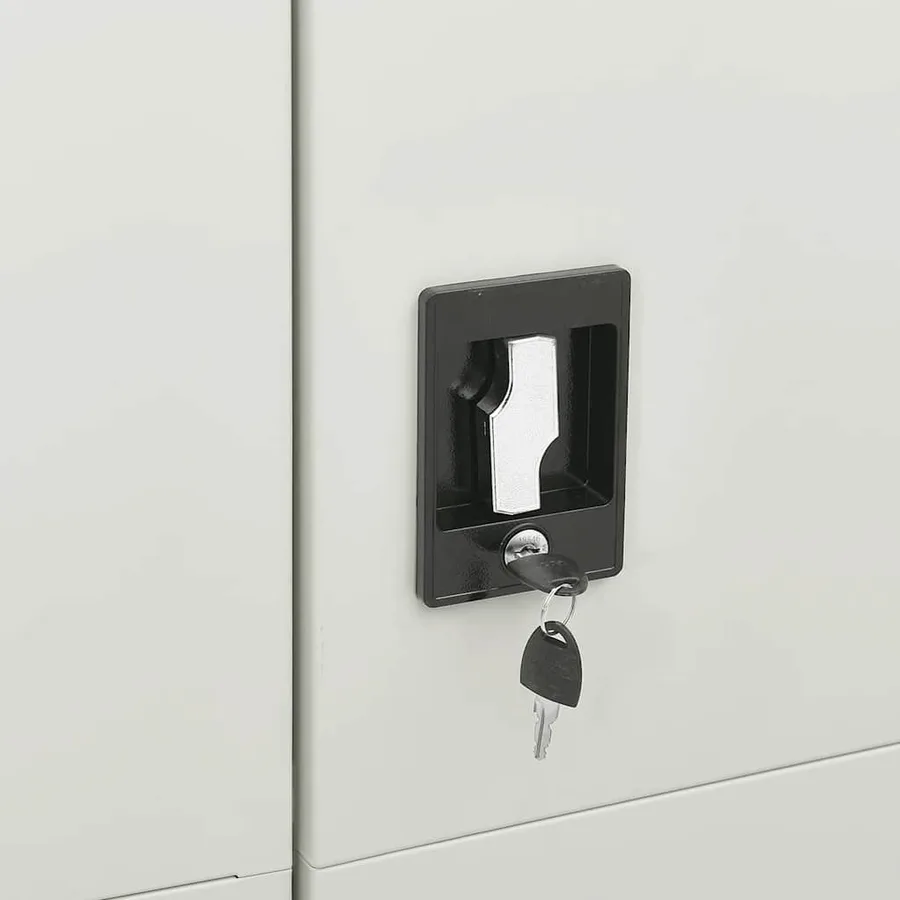 Armoire à casiers Gris clair 90x40x180 cm Acier - 7