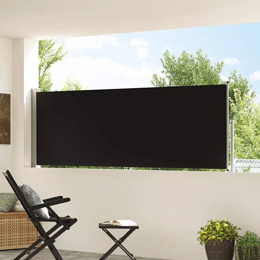 Auvent latéral rétractable de patio 100x300 cm Noir - 3