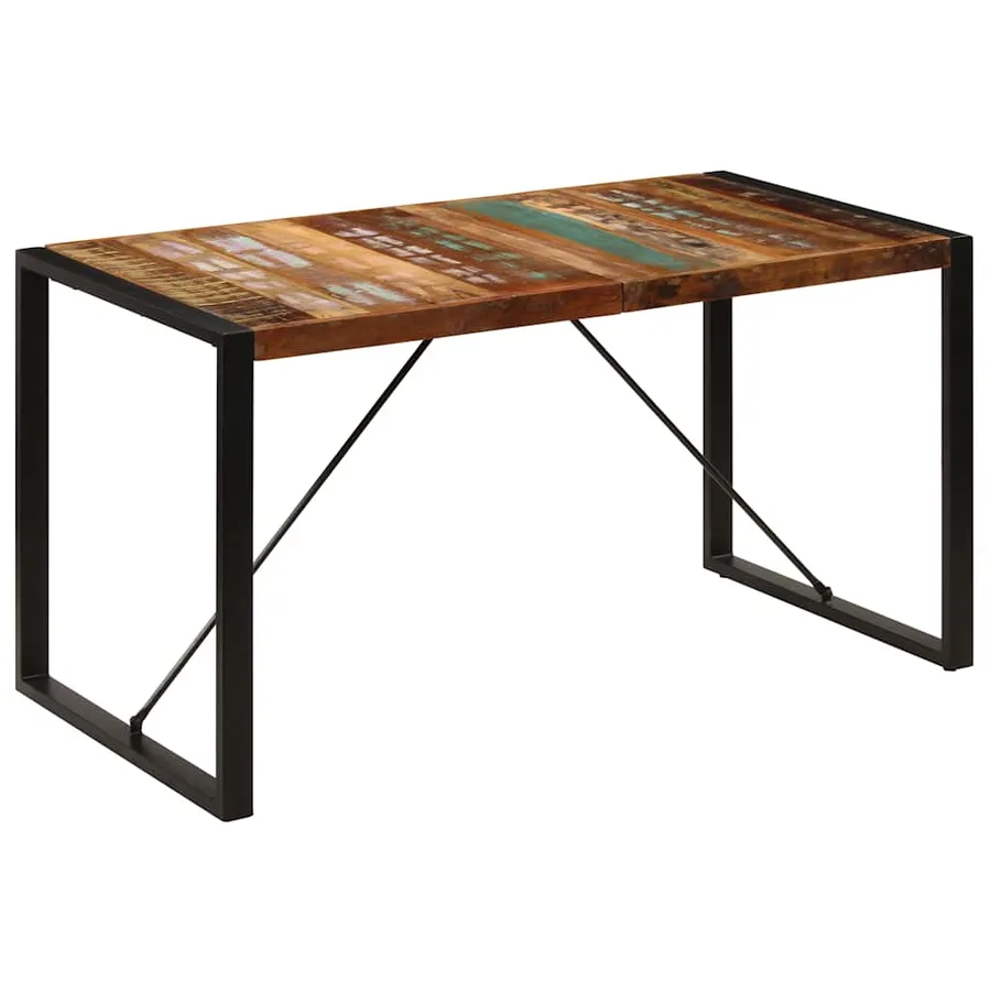 Table à manger 140x70x75 cm Bois de récupération massif - 10