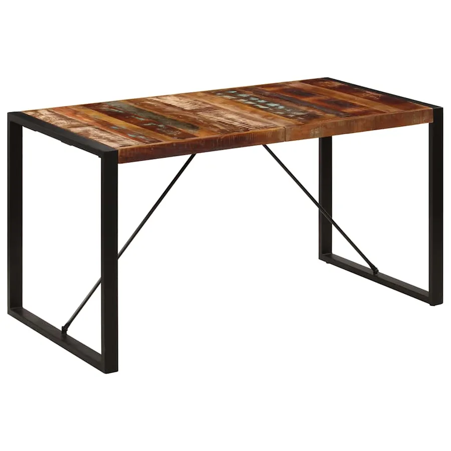 Table à manger 140x70x75 cm Bois de récupération massif - 11