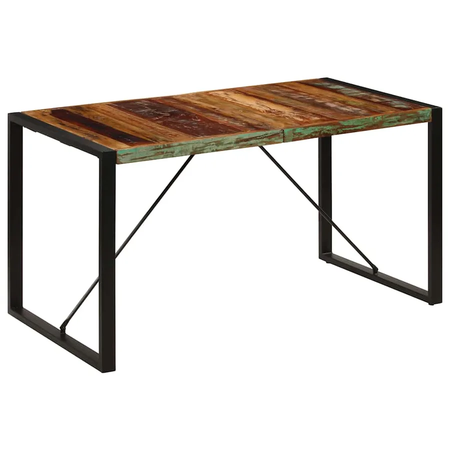 Table à manger 140x70x75 cm Bois de récupération massif - 12