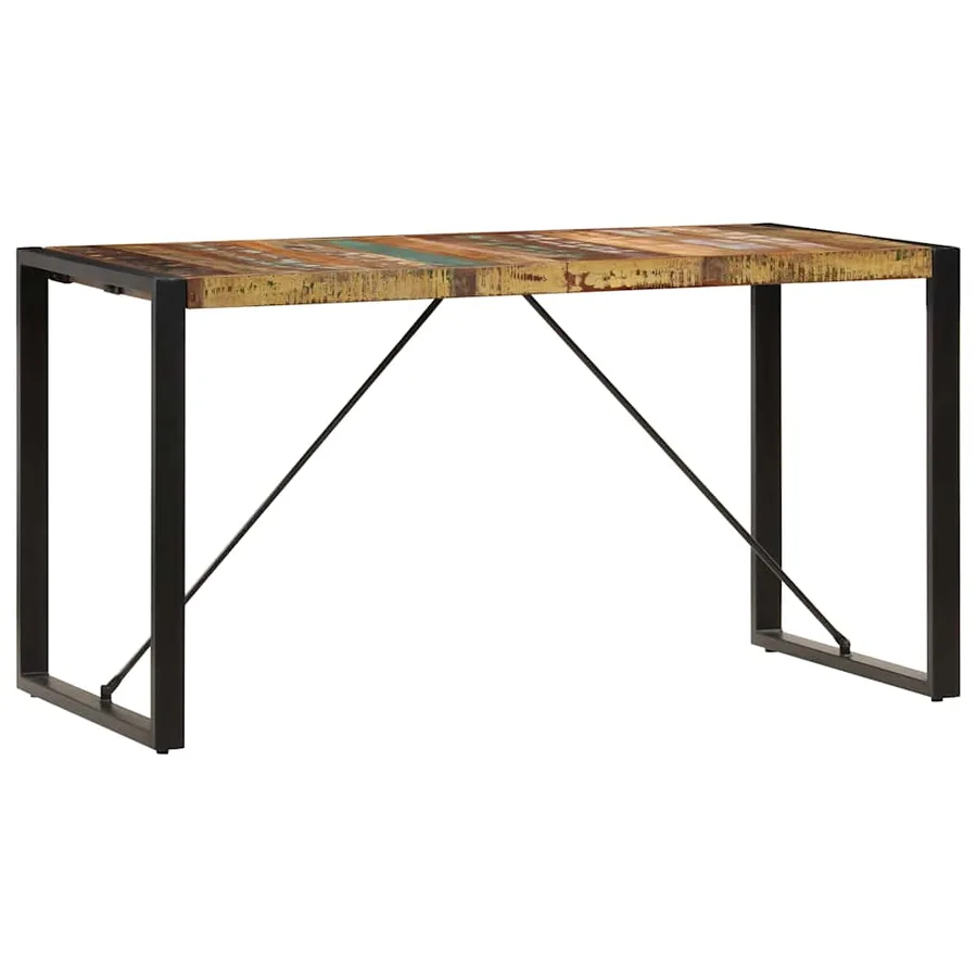 Table à manger 140x70x75 cm Bois de récupération massif - 13