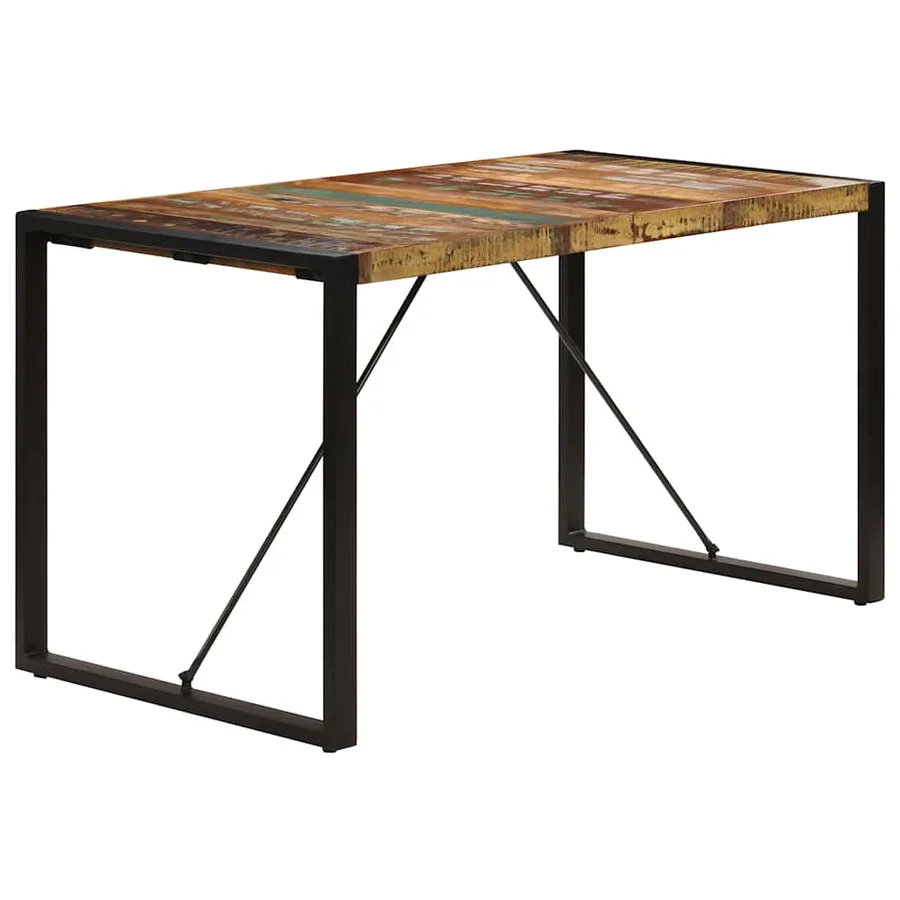Table à manger 140x70x75 cm Bois de récupération massif - 3