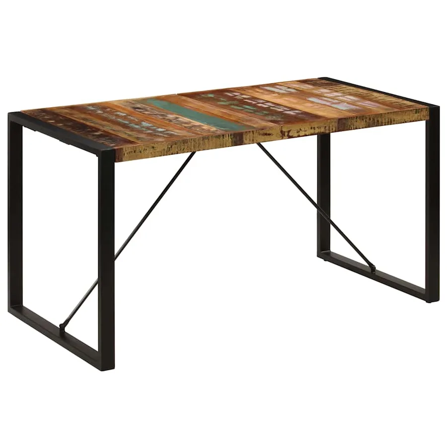Table à manger 140x70x75 cm Bois de récupération massif - 9