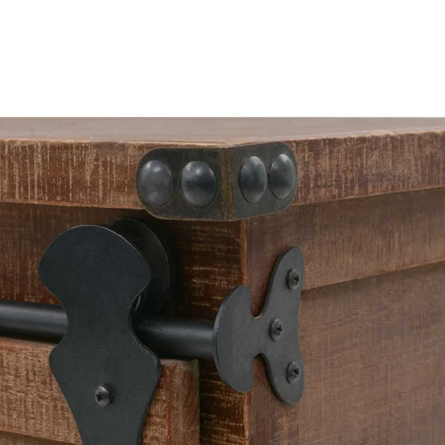 Armoire de rangement Bois de sapin massif 64x33,5x75 cm Marron - 6
