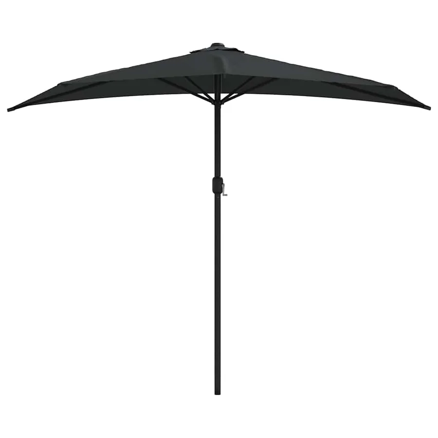 Parasol de balcon avec mât en aluminium Noir 270x144x222cm Demi - 3