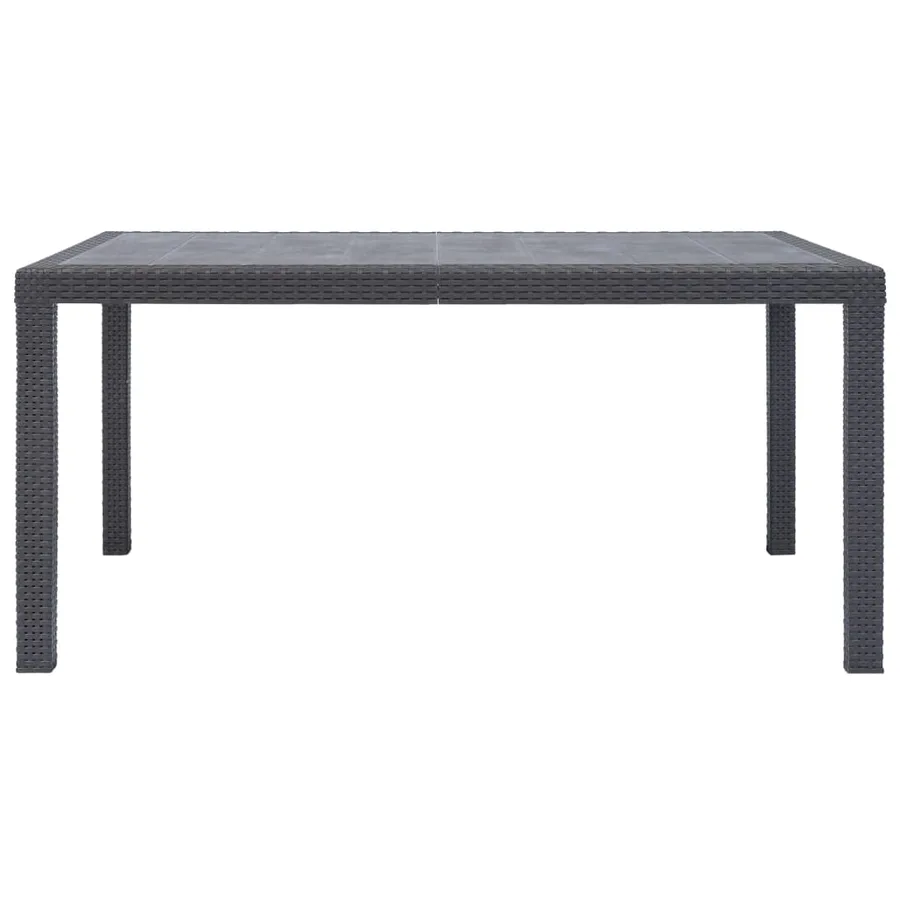 Table de jardin Marron 150x90x72 cm Plastique Aspect de rotin - 2