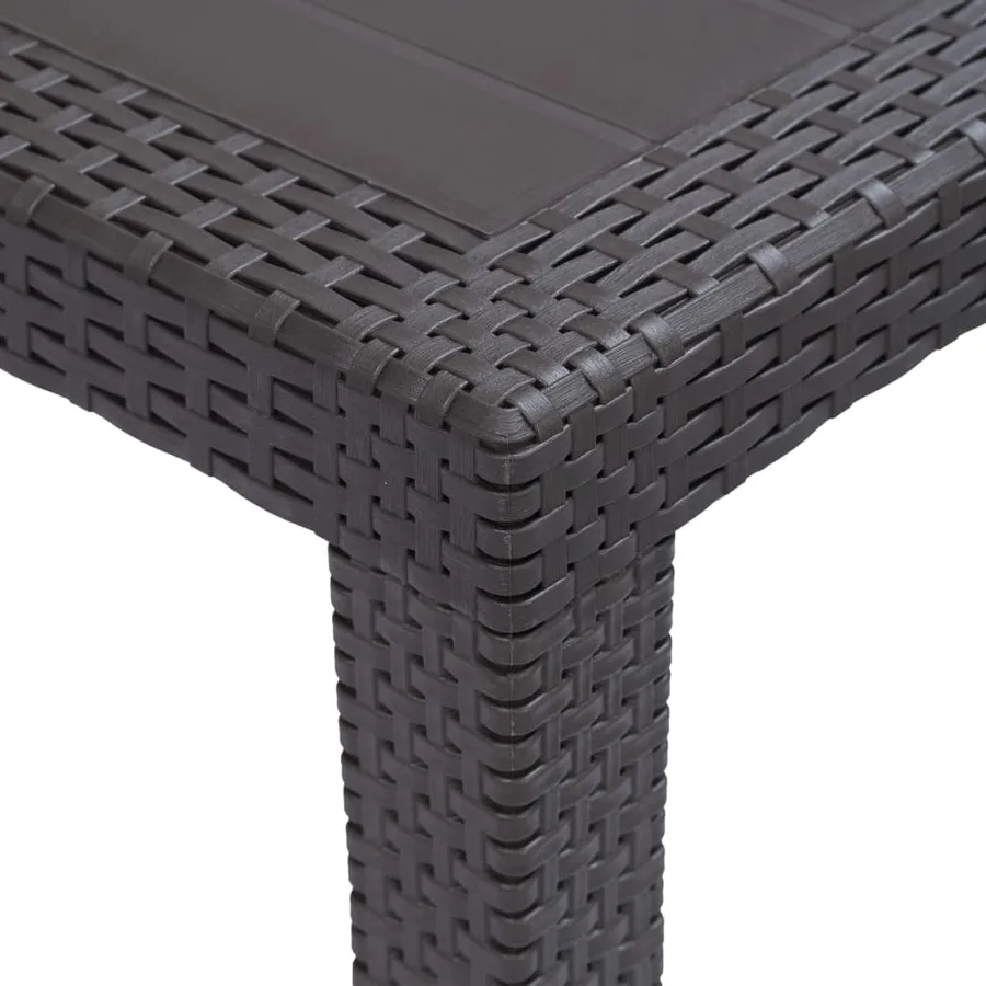 Table de jardin Marron 150x90x72 cm Plastique Aspect de rotin - 3