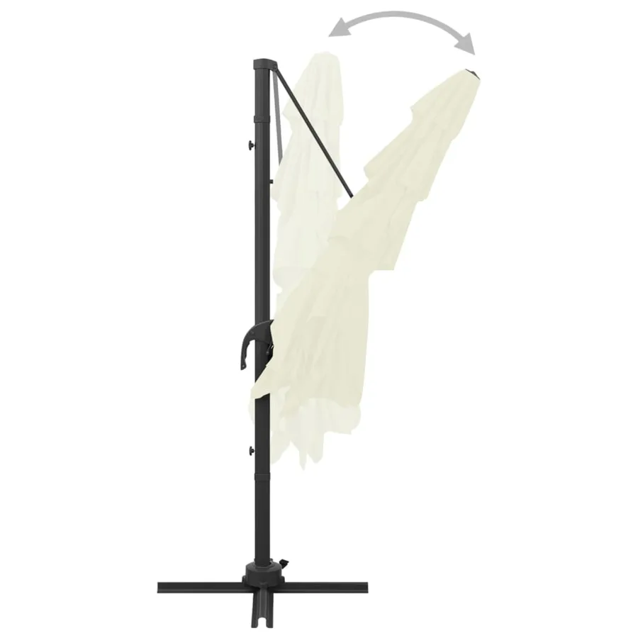 Parasol de jardin à 4 niveaux avec mât en aluminium sable - 4
