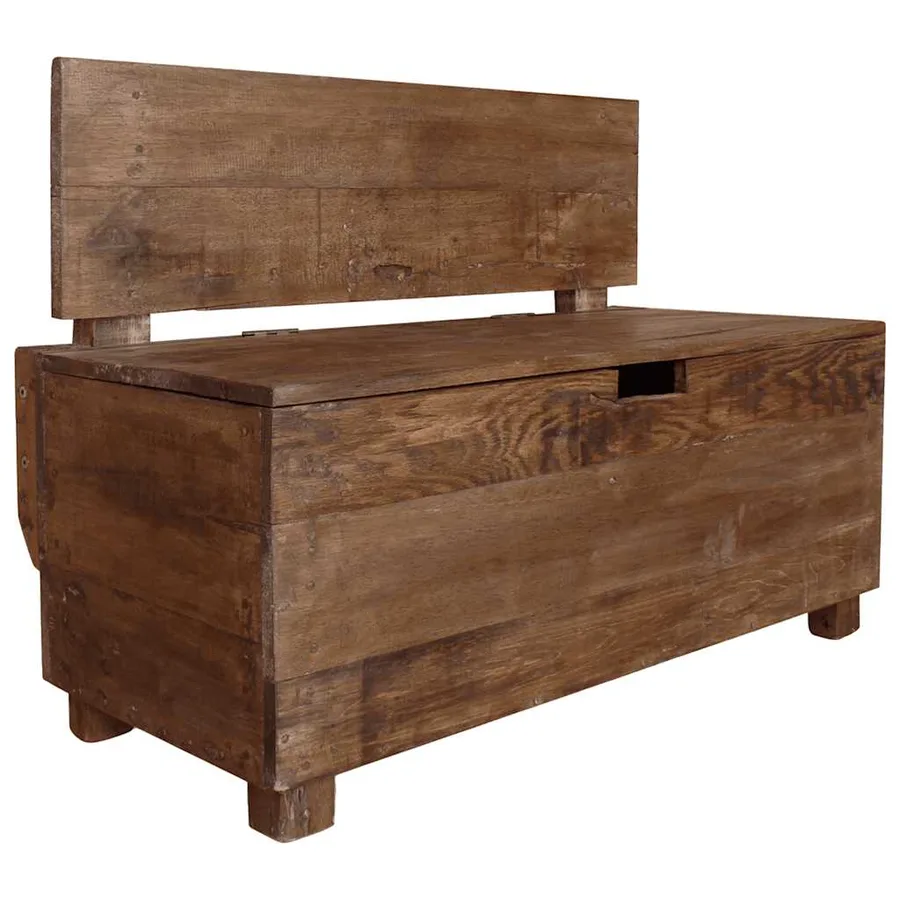 Banc bois massif d'acajou 86x40x60 cm - 2