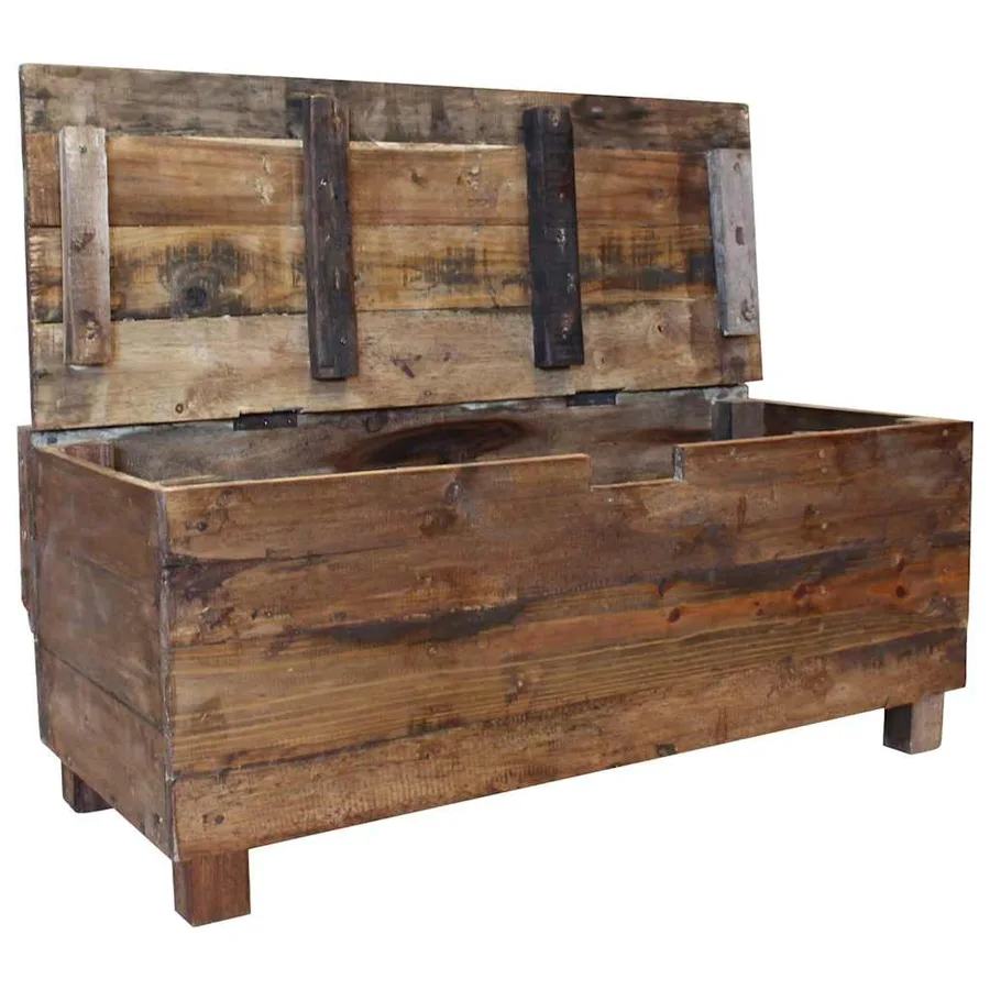 Banc bois massif d'acajou 86x40x60 cm - 4