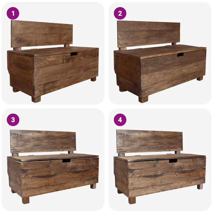 Banc bois massif d'acajou 86x40x60 cm - 8