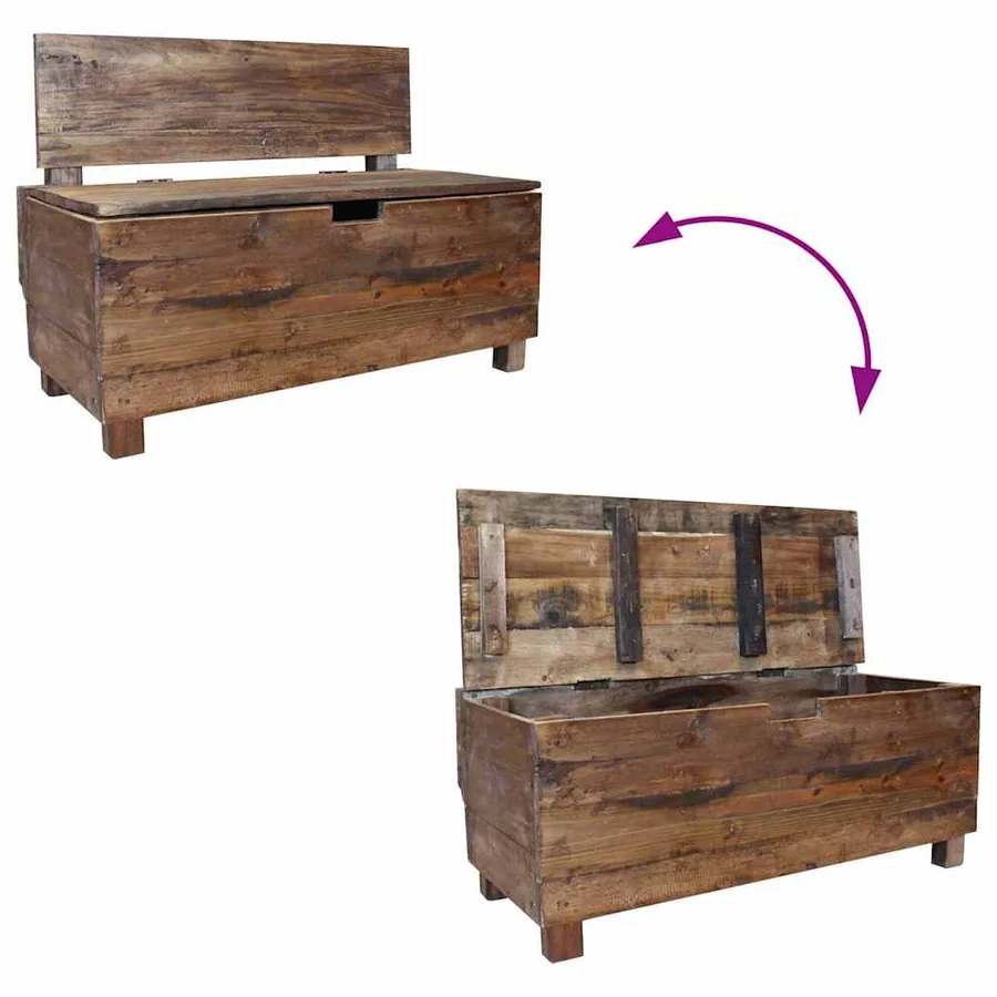 Banc bois massif d'acajou 86x40x60 cm - 9