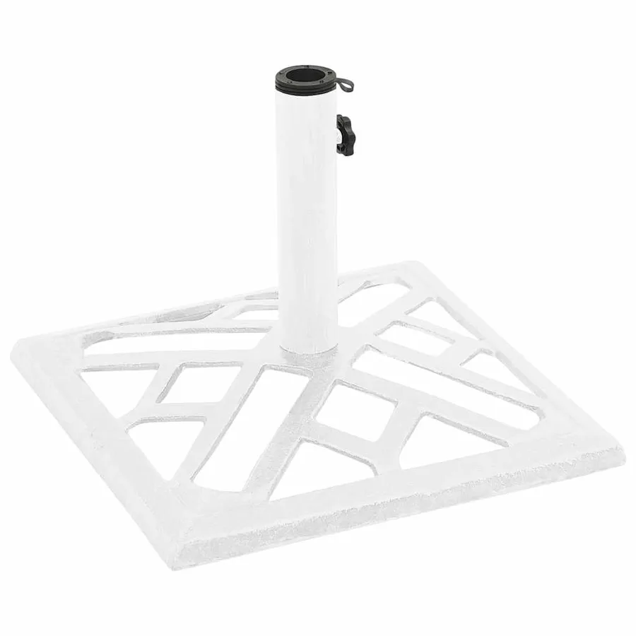 Socle de parasol Blanc 44x44x31 cm Fonte - 5