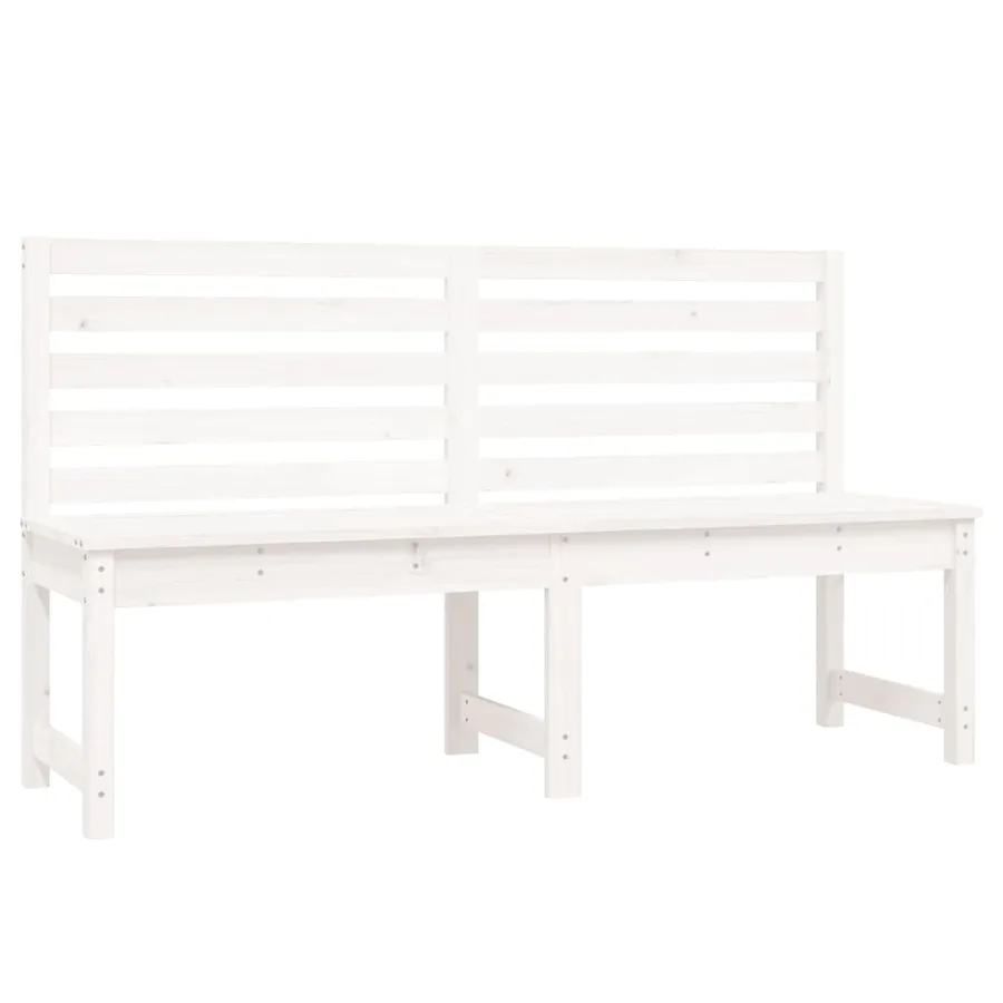 Banc de jardin blanc 157,5 cm bois massif de pin - 2