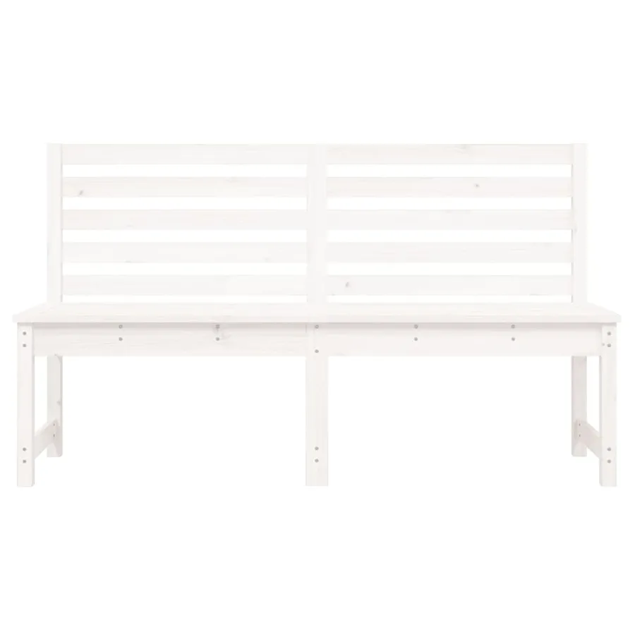 Banc de jardin blanc 157,5 cm bois massif de pin - 4