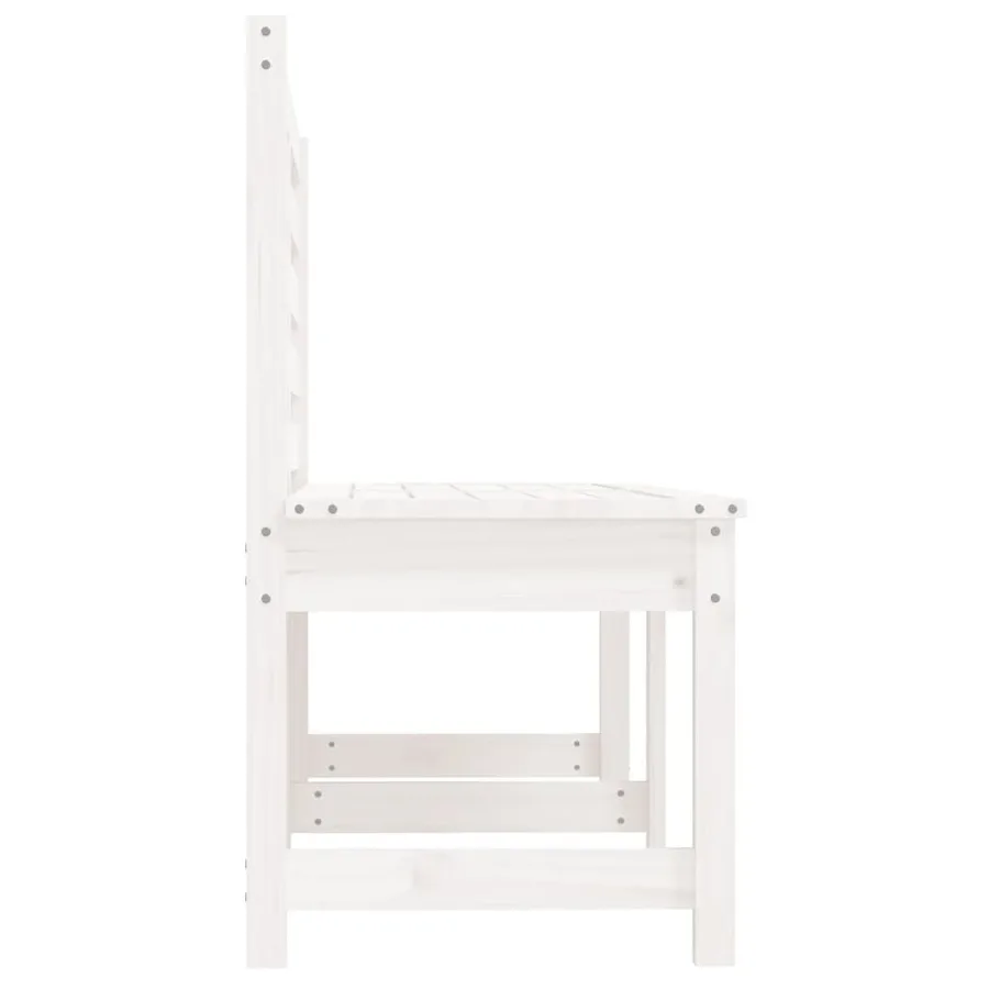 Banc de jardin blanc 157,5 cm bois massif de pin - 5