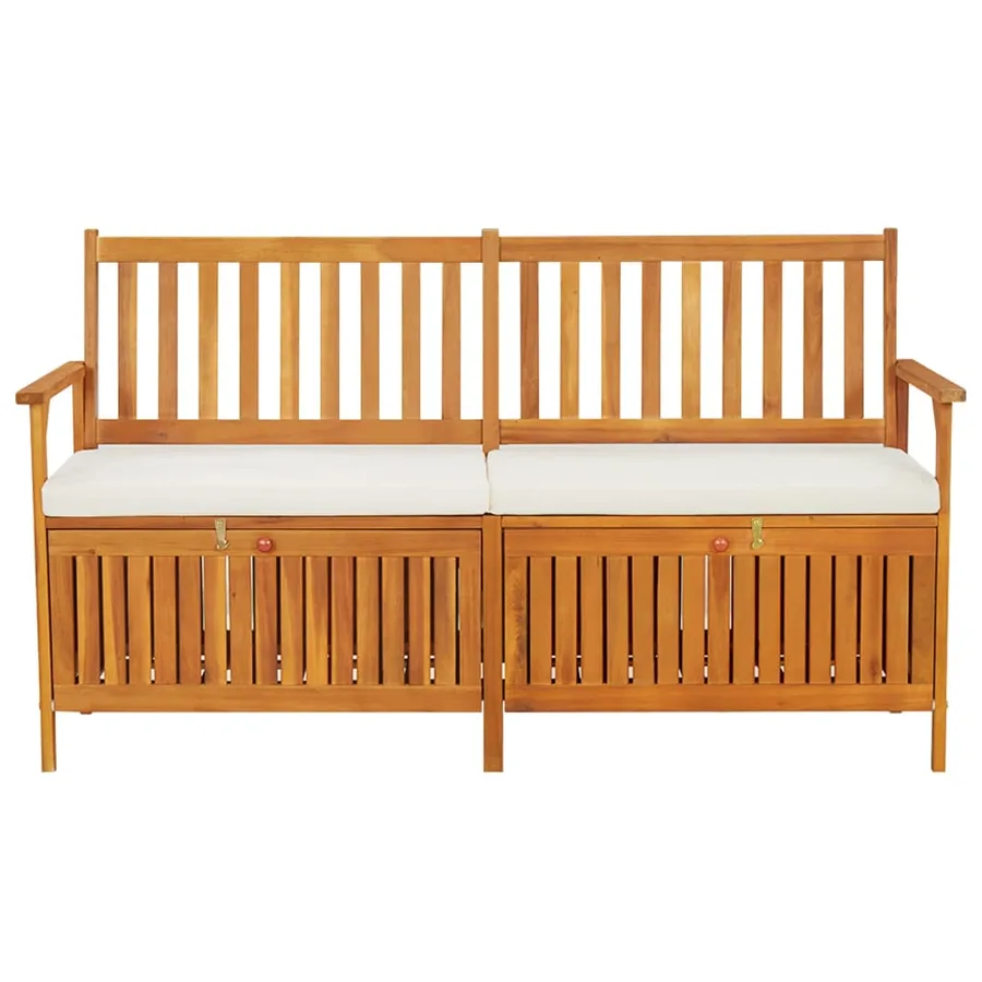Banc de rangement avec coussin 170 cm Bois d'acacia solide - 2