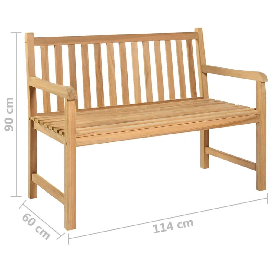 Banc de jardin 114 cm bois de teck solide - 6