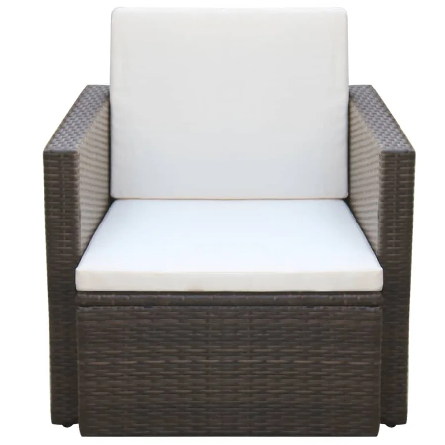 Chaise de jardin et coussins et oreillers Résine tressée Marron - 2