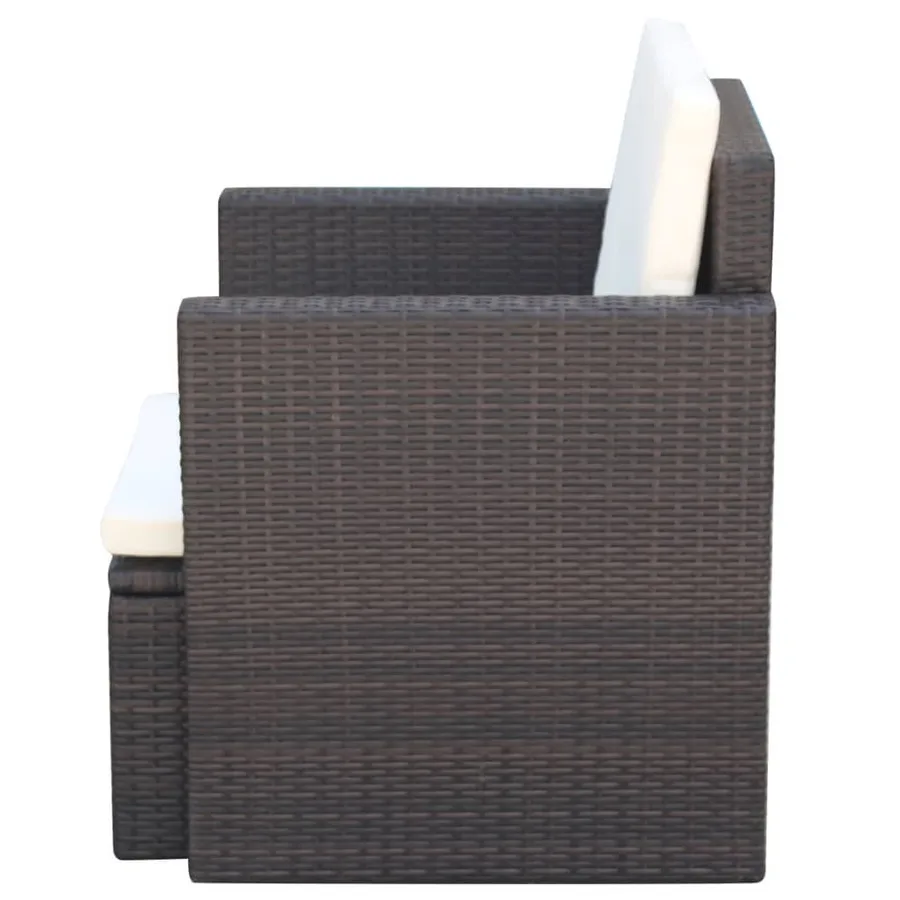 Chaise de jardin et coussins et oreillers Résine tressée Marron - 3