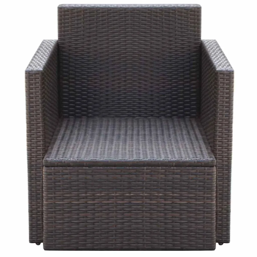 Chaise de jardin et coussins et oreillers Résine tressée Marron - 4