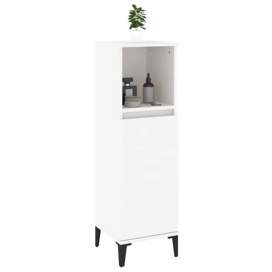 Armoire de salle de bain blanc 30x30x100 cm bois d'ingénierie - 5