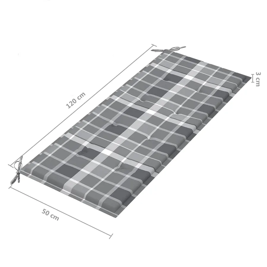 Banc de jardin 2 places avec coussin 120 cm Gris Eucalyptus - 9