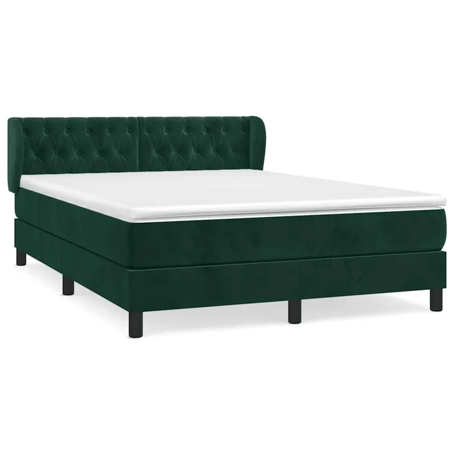 Sommier à lattes de lit et matelas Vert foncé 140x190cm Velours - 2