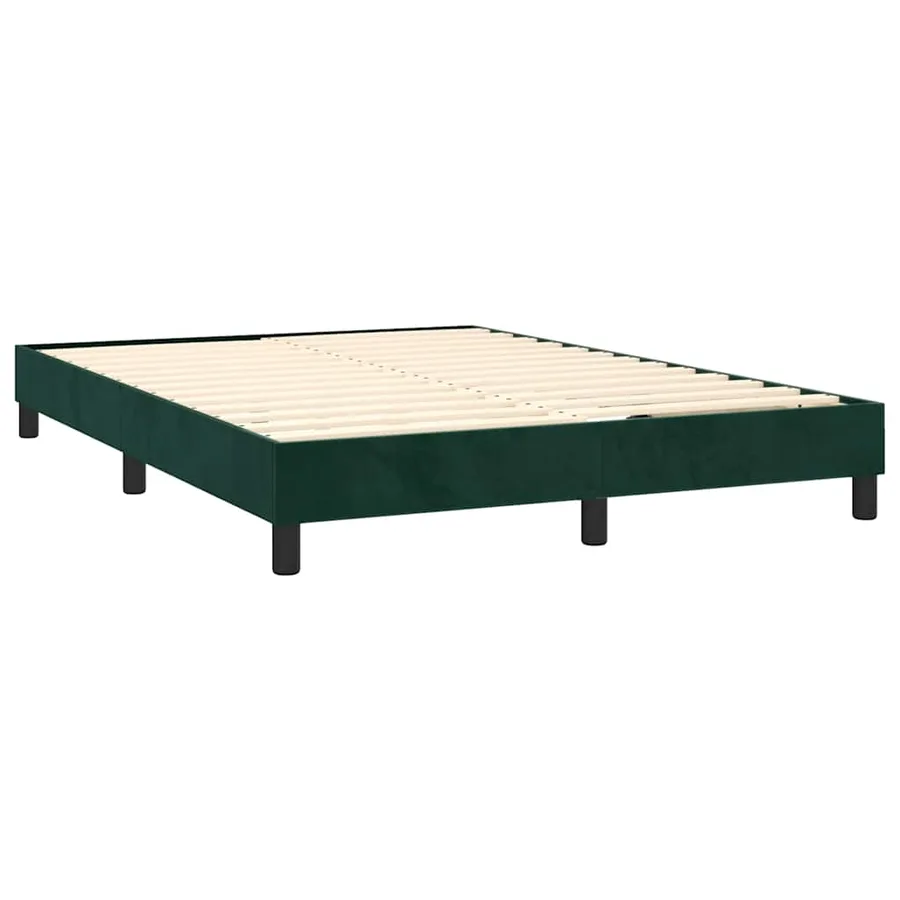 Sommier à lattes de lit et matelas Vert foncé 140x190cm Velours - 4