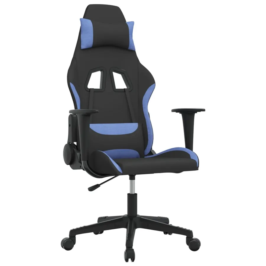 Chaise de jeu de massage Noir et bleu Tissu - 2
