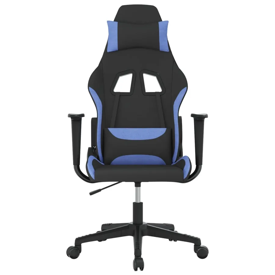 Chaise de jeu de massage Noir et bleu Tissu - 3