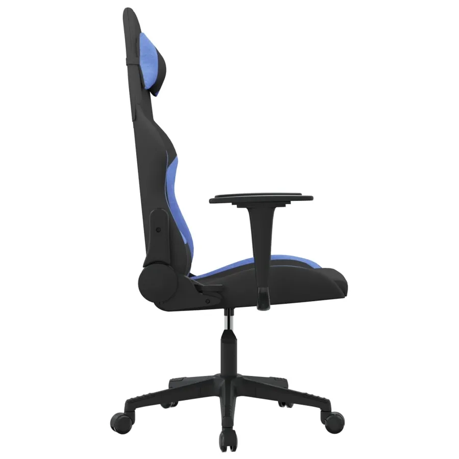 Chaise de jeu de massage Noir et bleu Tissu - 4