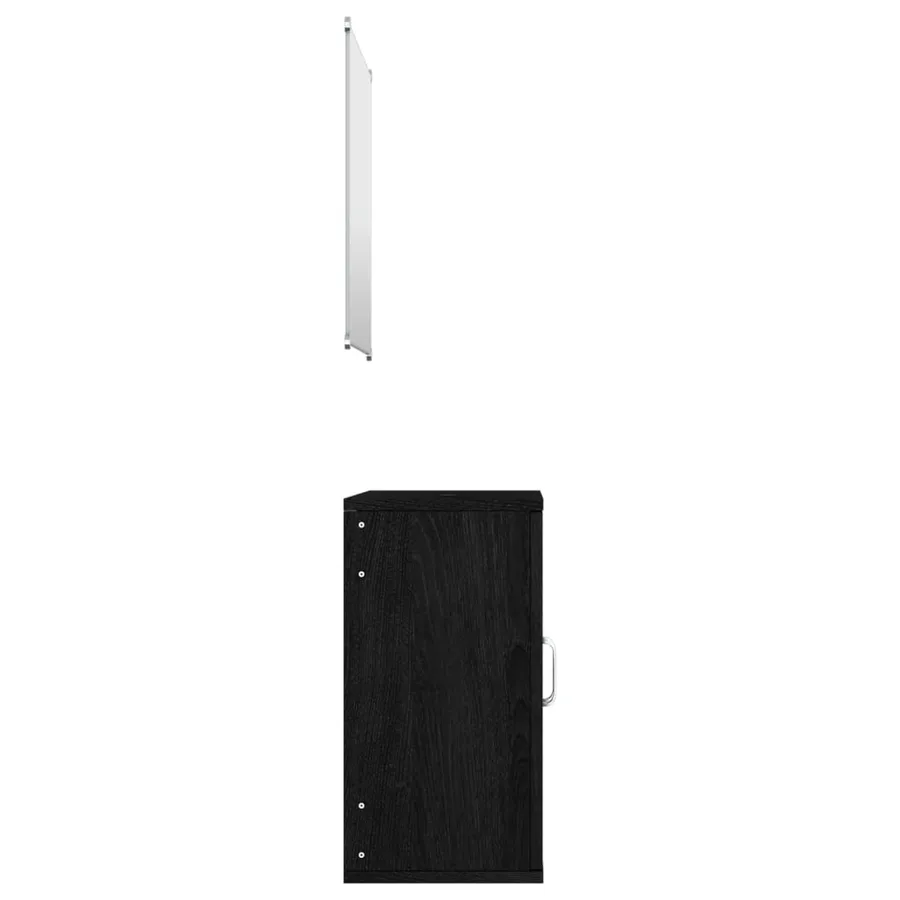 Ensemble de meubles salle de bain 2 pcs noir bois d'ingénierie - 5