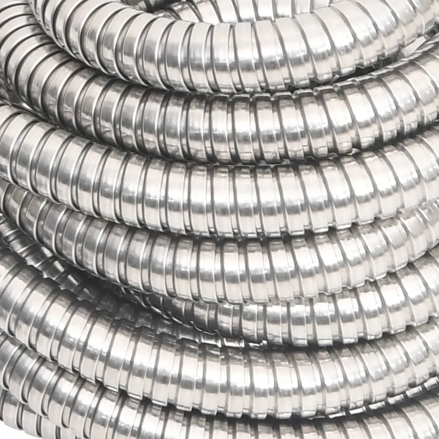 Tuyau d'arrosage et buse de pulvérisation argenté 0,6" 15m inox - 6