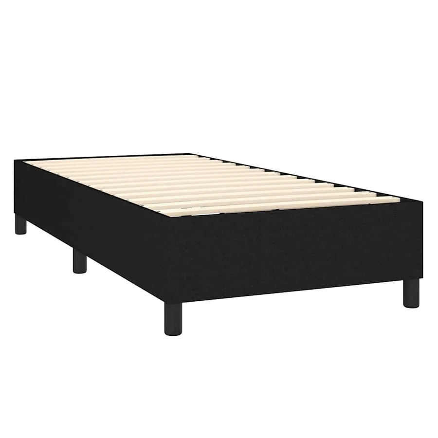 Sommier à lattes de lit avec matelas Noir 100x200 cm Tissu - 4