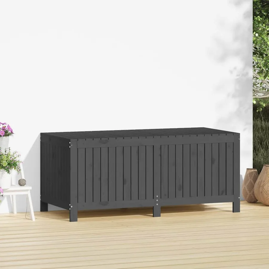 Boîte de rangement de jardin Gris 147x68x64 cm Bois de pin - 3