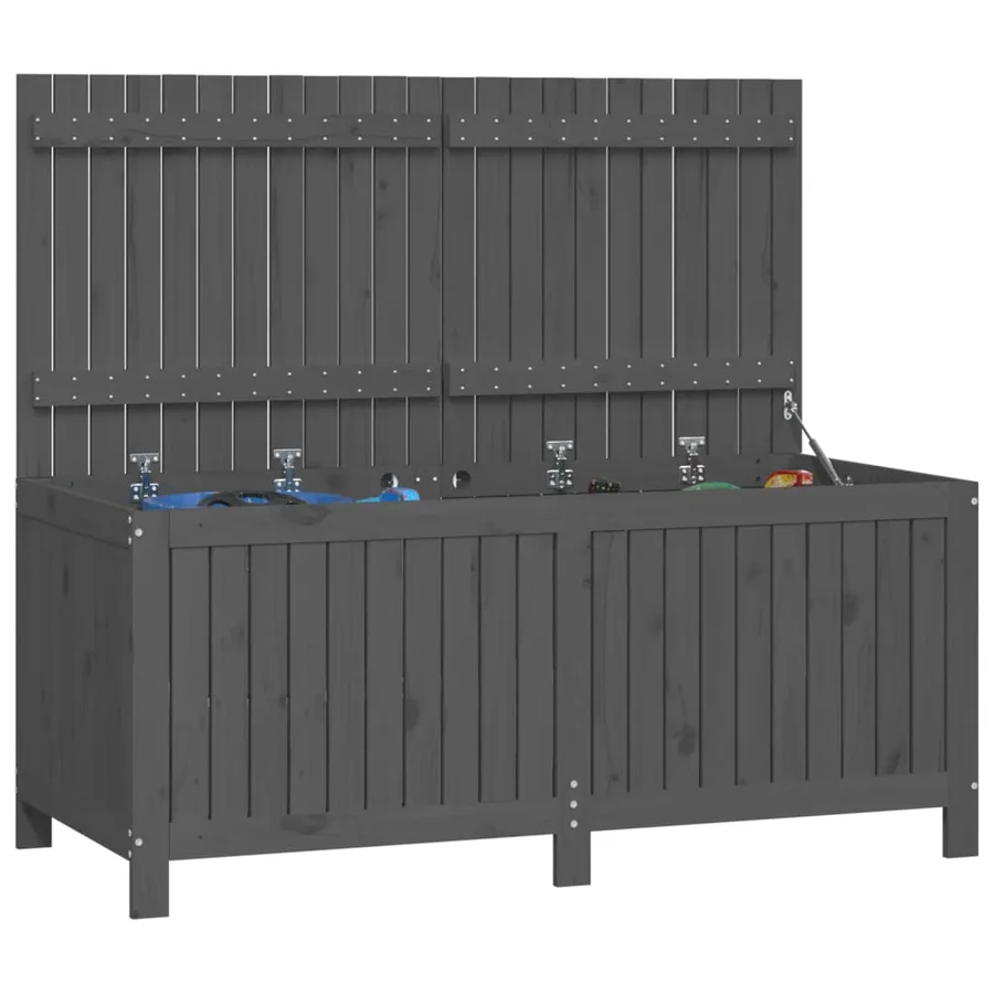 Boîte de rangement de jardin Gris 147x68x64 cm Bois de pin - 4