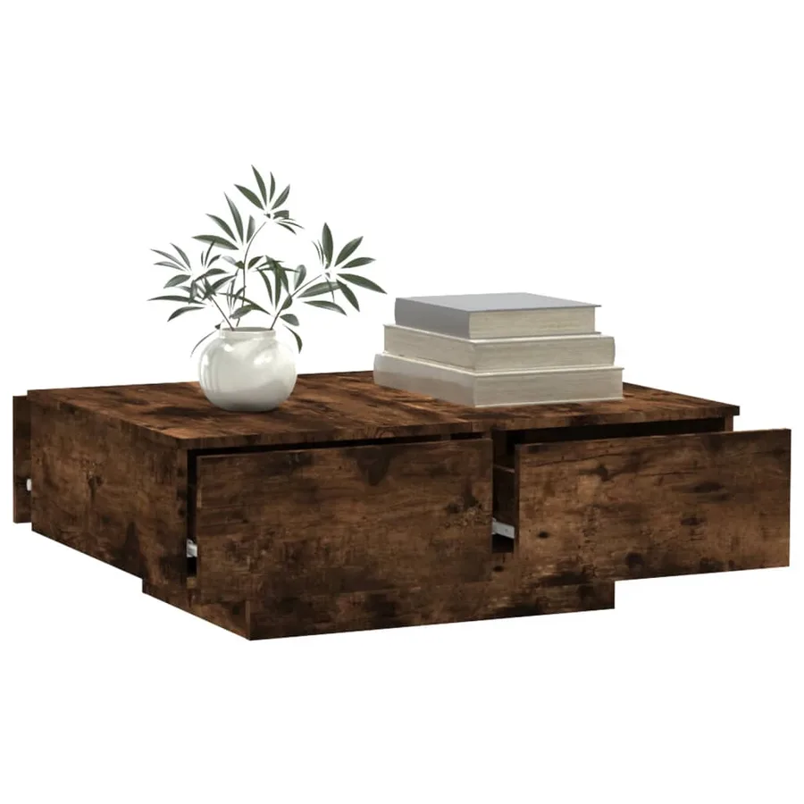 Table basse Chêne fumé 90x60x31 cm Bois d'ingénierie - 4