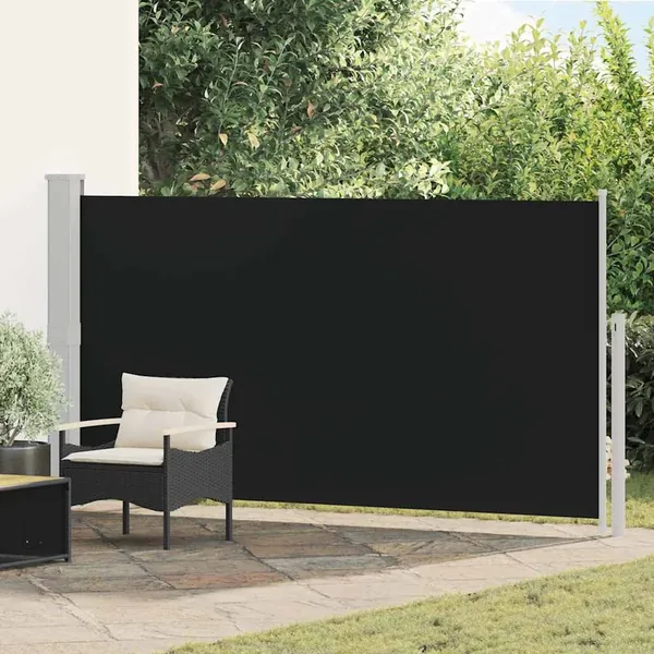 Auvent latéral rétractable de patio 170x300 cm Noir