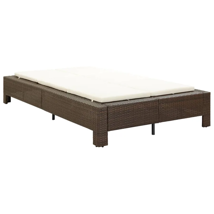 Transat à 2 places avec coussin Marron Résine tressée - 2
