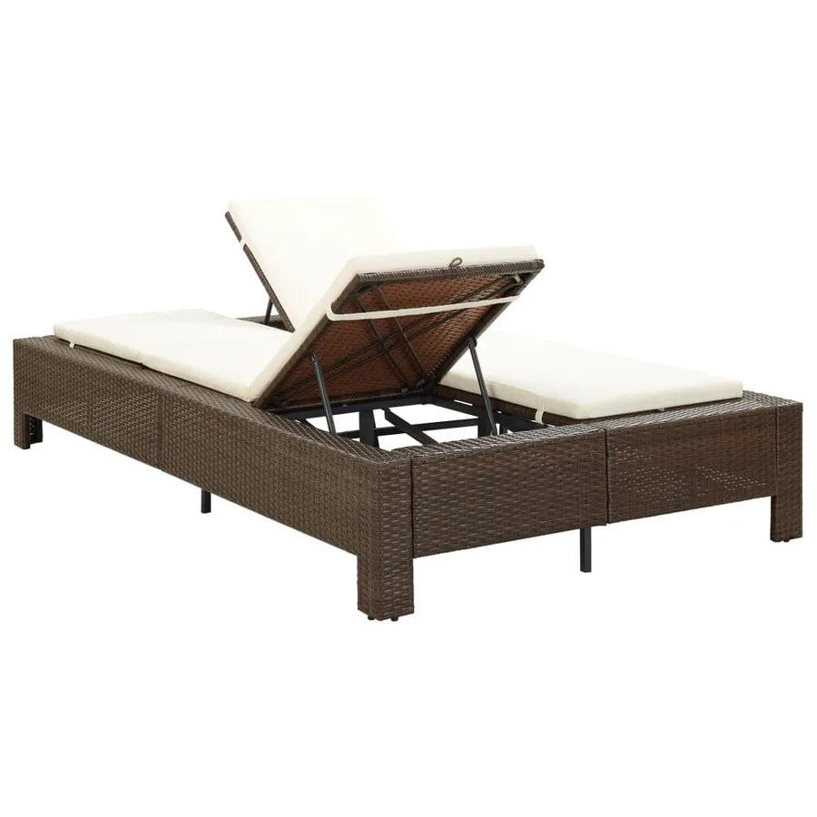 Transat à 2 places avec coussin Marron Résine tressée - 4