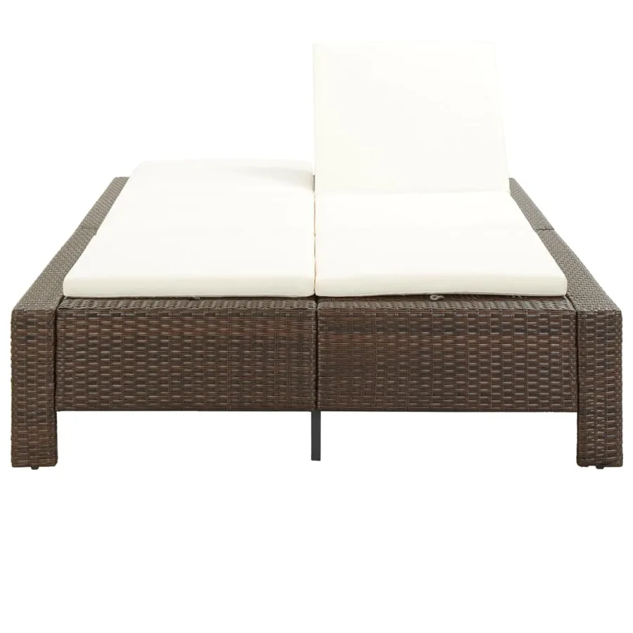 Transat à 2 places avec coussin Marron Résine tressée - 7