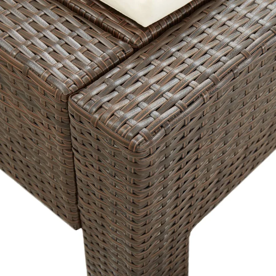 Transat à 2 places avec coussin Marron Résine tressée - 8